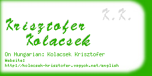 krisztofer kolacsek business card